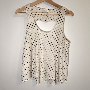 Lush Polka Dot Sleeveless Top, Size L